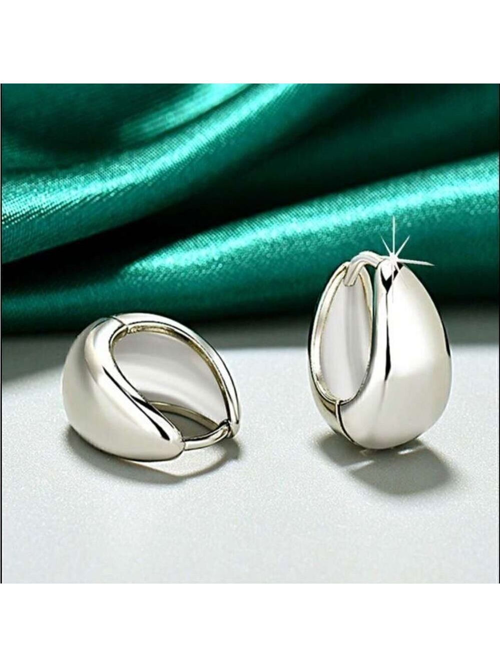 Gold Plated  Needle Stud Earrings Wide Edge Drop style